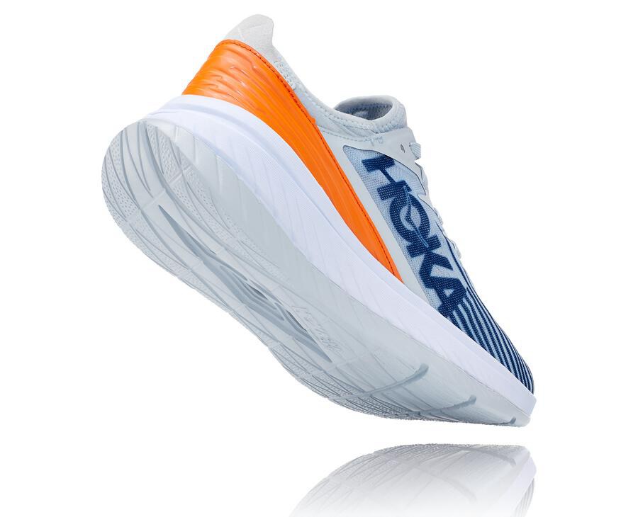 Hoka One One Running Shoes Womens White/Blue - Carbon X-SPE - 49658HTXS